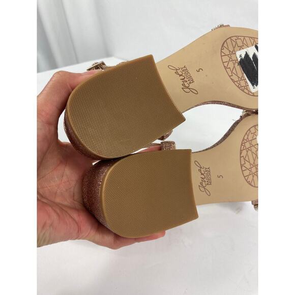 Badgley Mischka Autumn Block Heel Sandal - Rose Gold Size 5 - Picture 7 of 8